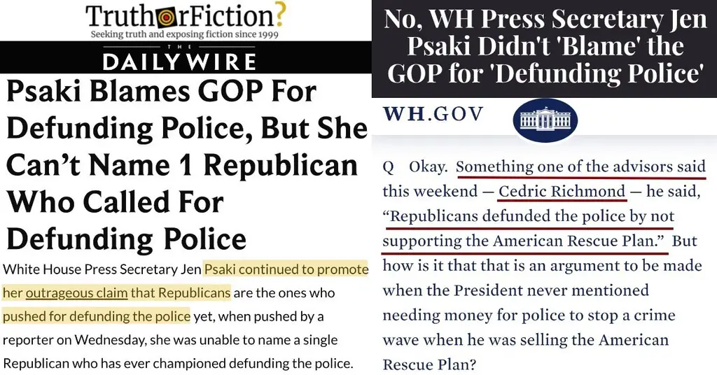 ‘White House Press Secretary Jen Psaki Blames GOP for Defunding Police’