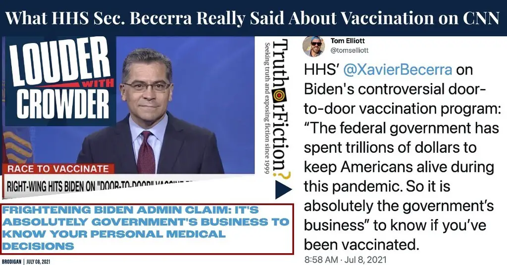 Biden Admin HHS Secretary’s ‘Absolutely the Government’s Business’ Vaccine Remarks