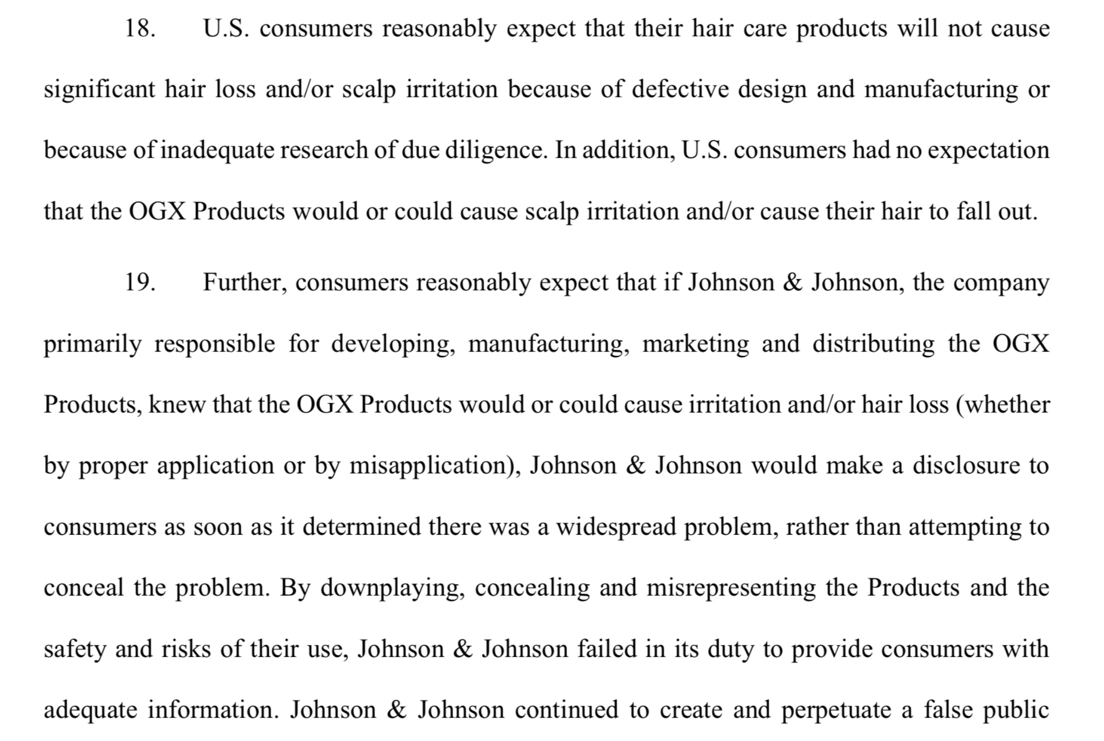 DMDM hydantoin OGX lawsuit