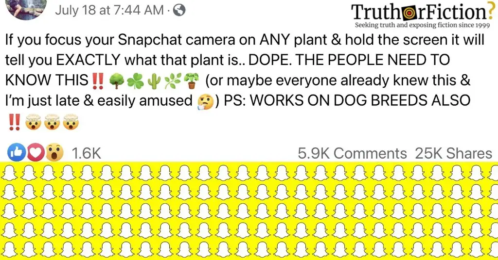 Snapchat Plant Identifier