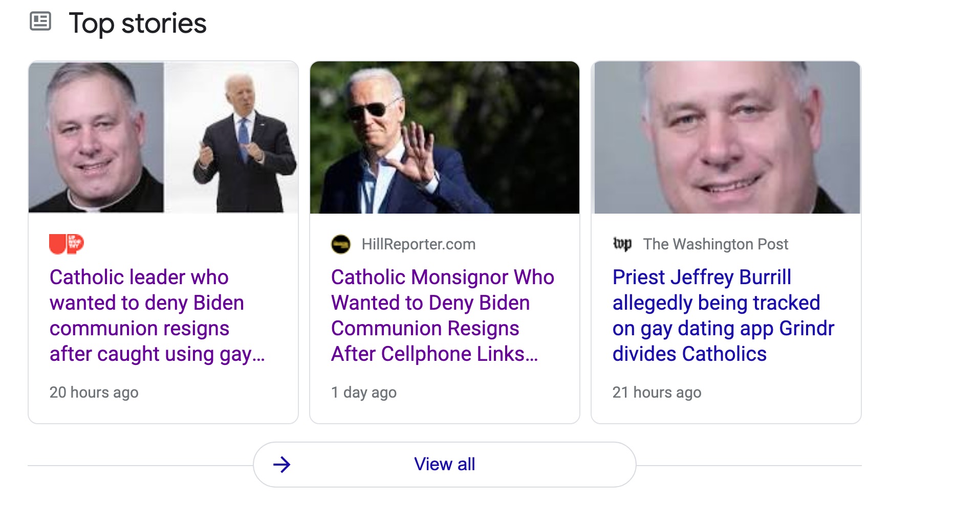 monsignor burrill biden communion grindr