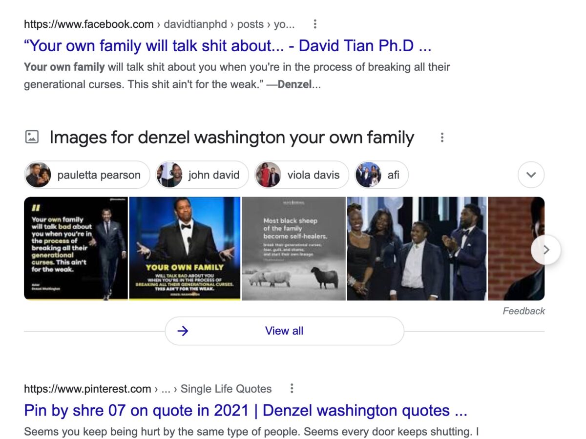 Did Denzel Washington Say Your Own Family Will Discredit You When Youre Breaking  Generational Curses? – Truth or Fiction?