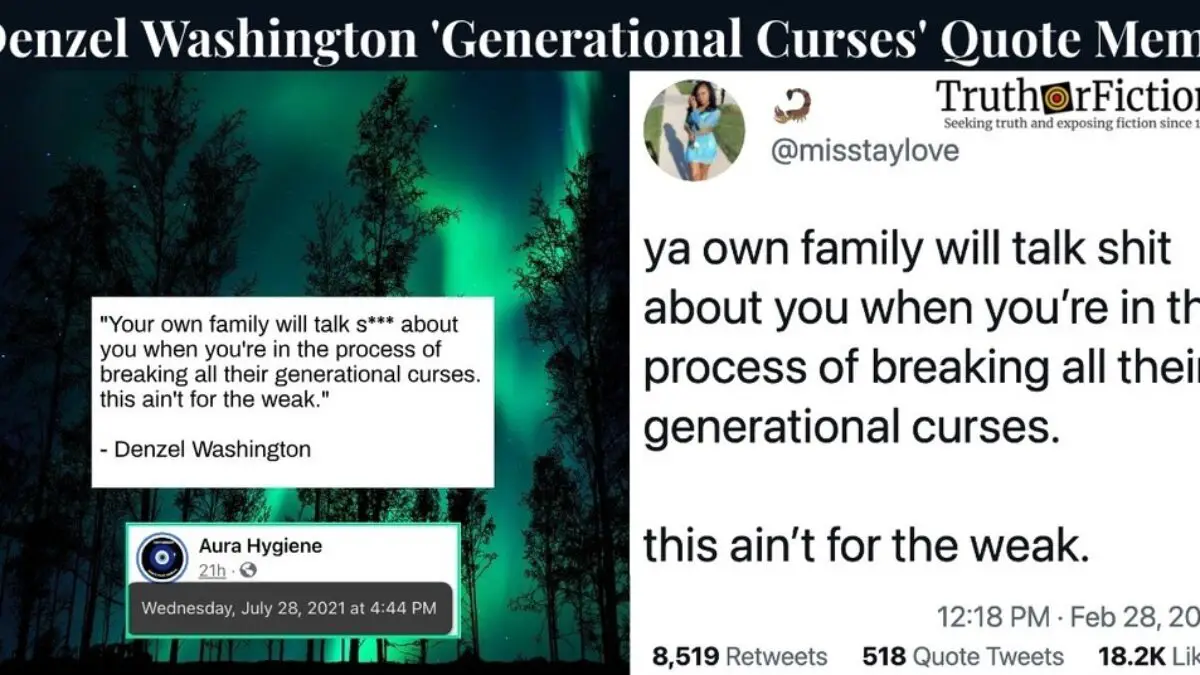Did Denzel Washington Say Your Own Family Will Discredit You When Youre Breaking  Generational Curses? – Truth or Fiction?