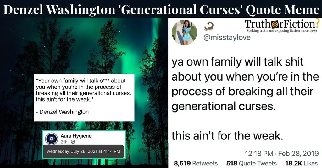 Did Denzel Washington Say ‘Your Own Family’ Will Discredit You When You’re ‘Breaking Generational Curses’?