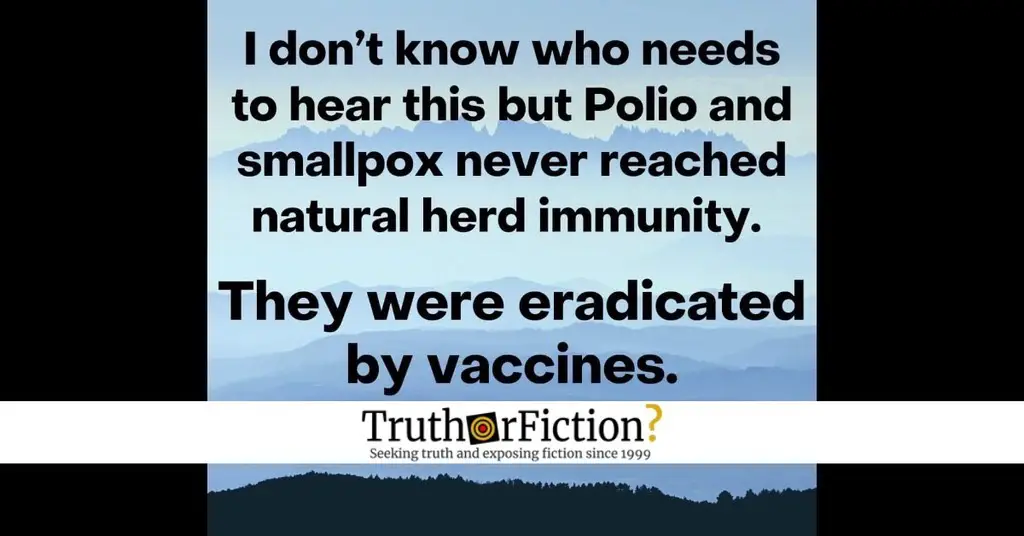 ‘Polio and Smallpox Never Reached Herd Immunity; They Were Eradicated by Vaccines’