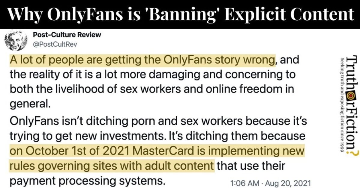 Why is OnlyFans Banning Content? Truth or Fiction?