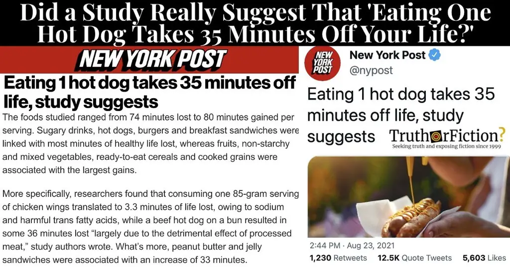 ‘Eating One Hot Dog Takes 35 Minutes Off Your Life’