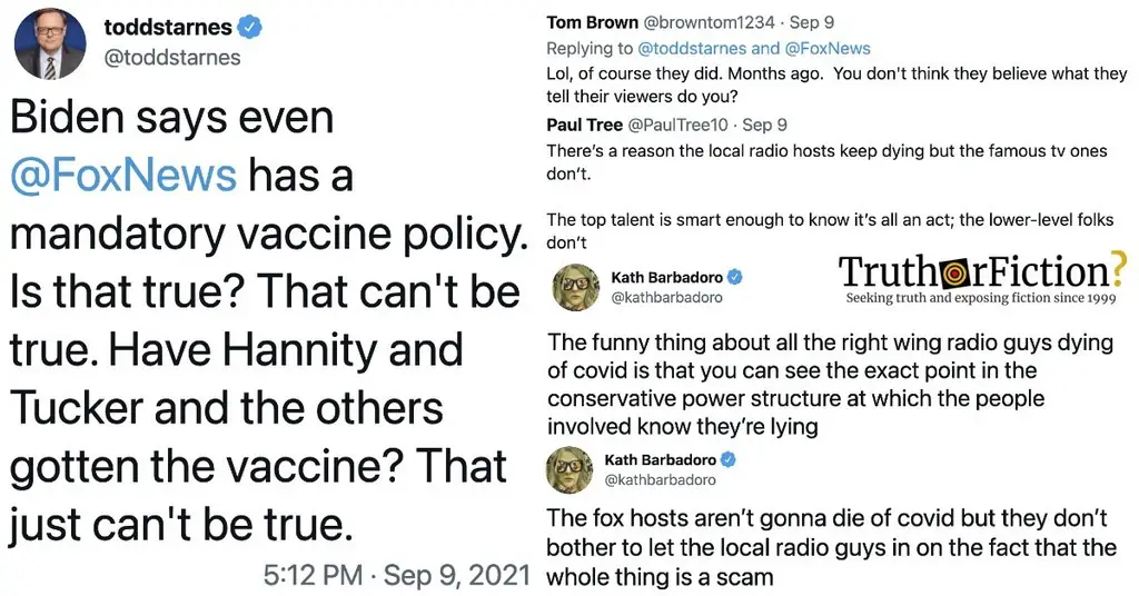 Todd Starnes: ‘Biden Says Even Fox News Has A Mandatory Vaccine Policy’