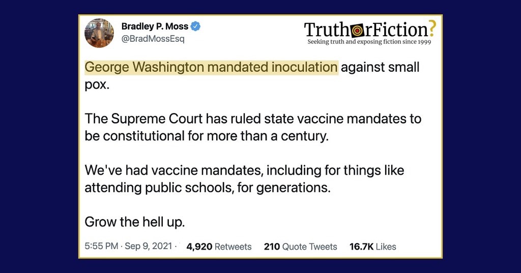 ‘George Washington Mandated Inoculation’