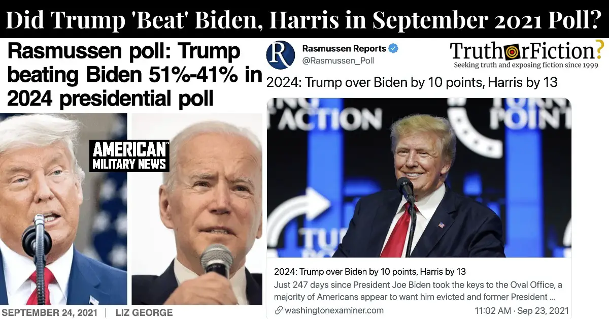 Rasmussen: ‘Trump 2024 Would Beat Either Biden or Harris’