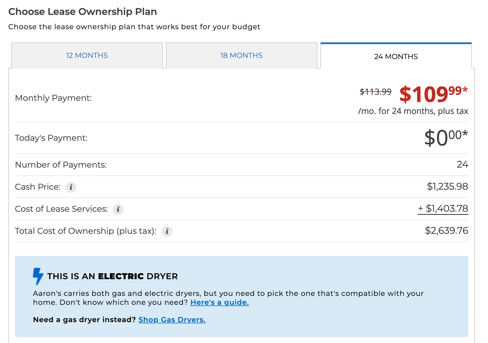 aaron rent to own washer dryer math