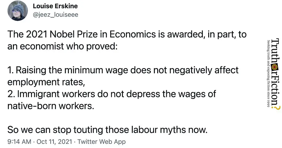 2021 Nobel Prize in Economics: Minimum Wage and Immigrant Labor