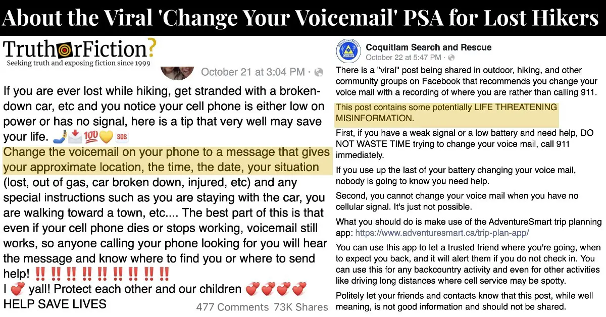 ‘PSA, If You’re Ever Lost While Hiking … Change Your Voicemail’