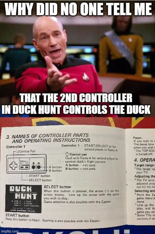 2nd controller in duck hunt controls the duck