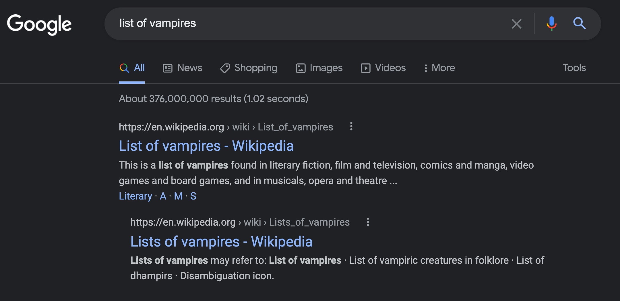 list of fictional vampires wikipedia