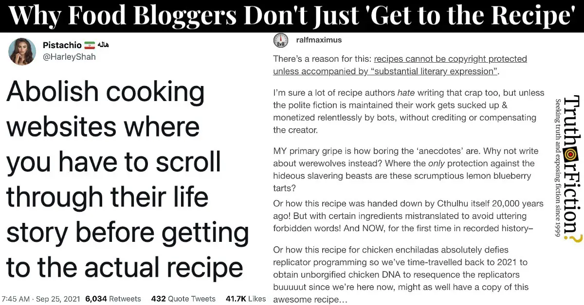 ‘Recipes Cannot Be Copyright Protected Unless Accompanied By Substantial Literary Expression’?