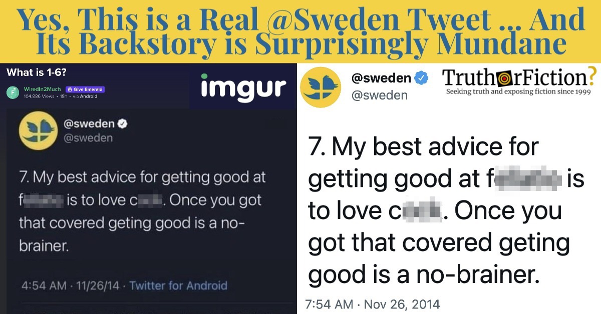 Sweden Twitter 'My Best Advice ...' Meme - Truth or Fiction?