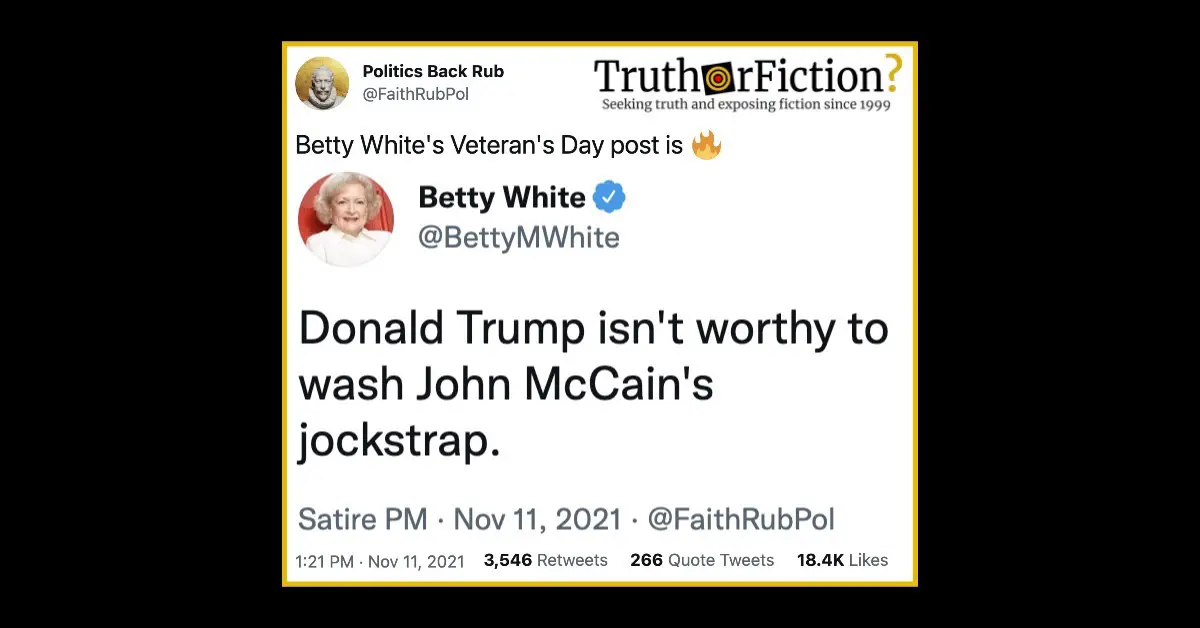 Betty White ‘Donald Trump’ Veterans Day Tweet