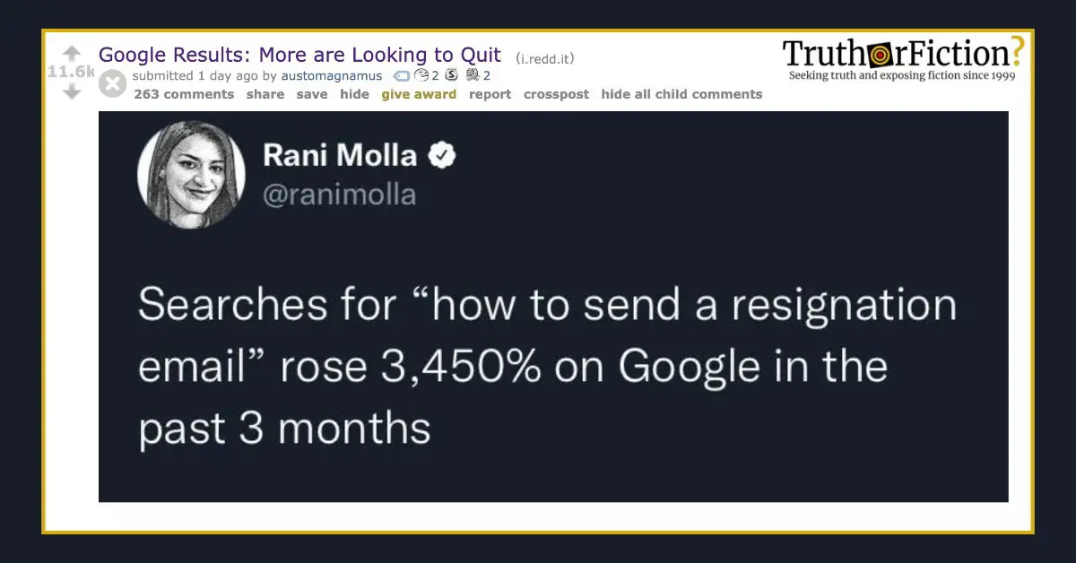‘Searches For How To Send A Resignation Email Rose 3,450% on Google in the Past 3 Months’
