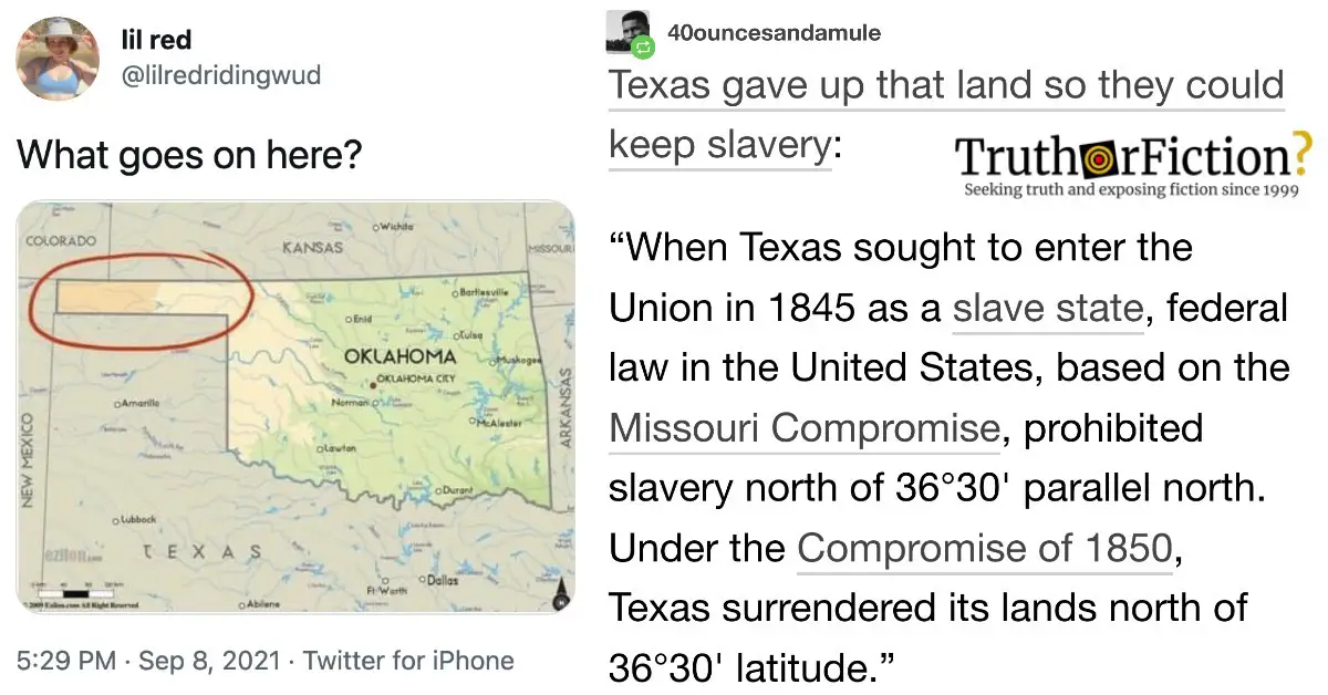 ‘Texas Gave Up Land For Slavery’