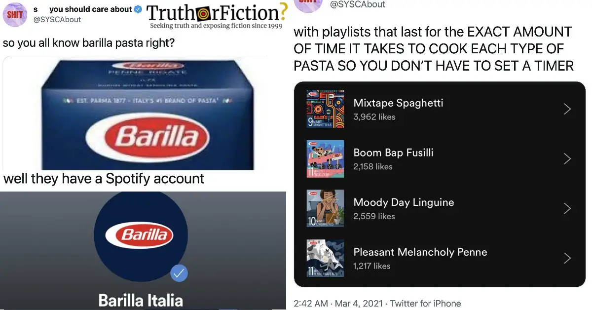 Barilla Spotify Pasta Timers