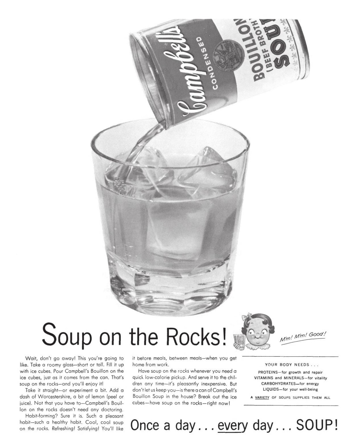 campbell soup on the rocks ad real
