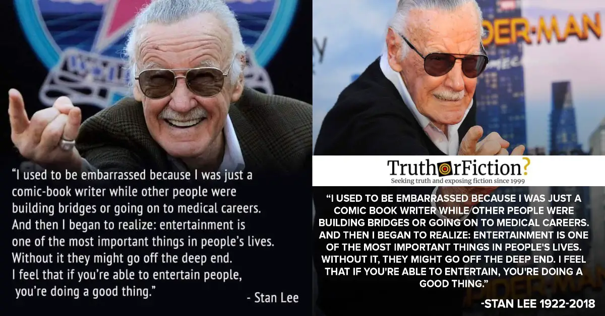 Stan Lee: ‘I Used to Be Embarrassed’