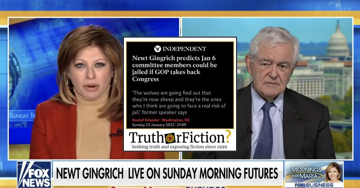 Newt Gingrich Floats ‘Jail Time’ for January 6th Committee Members