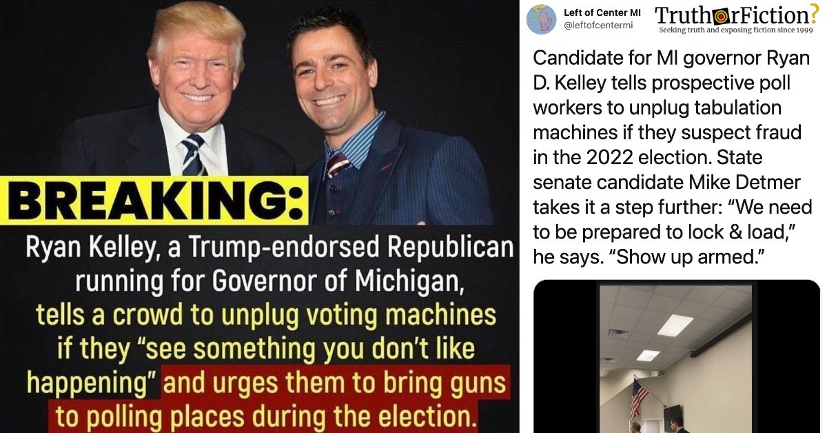 Michigan Candidate Ryan Kelley ‘Unplug Voting Machines’ Meme