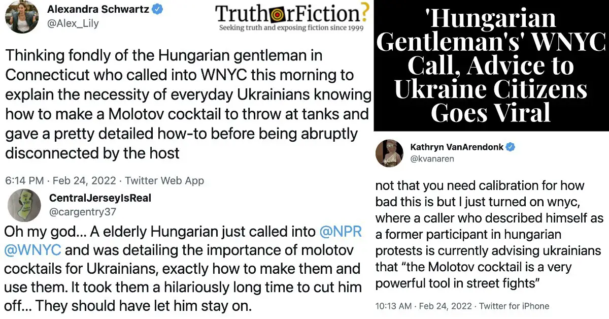 ‘Hungarian Gentleman in Connecticut’ Calls WNYC to Advise Ukrainian Civilians