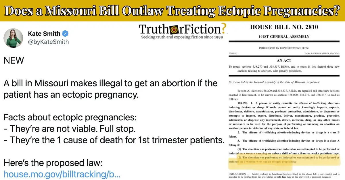 Missouri ‘Ectopic Pregnancy’ Bill