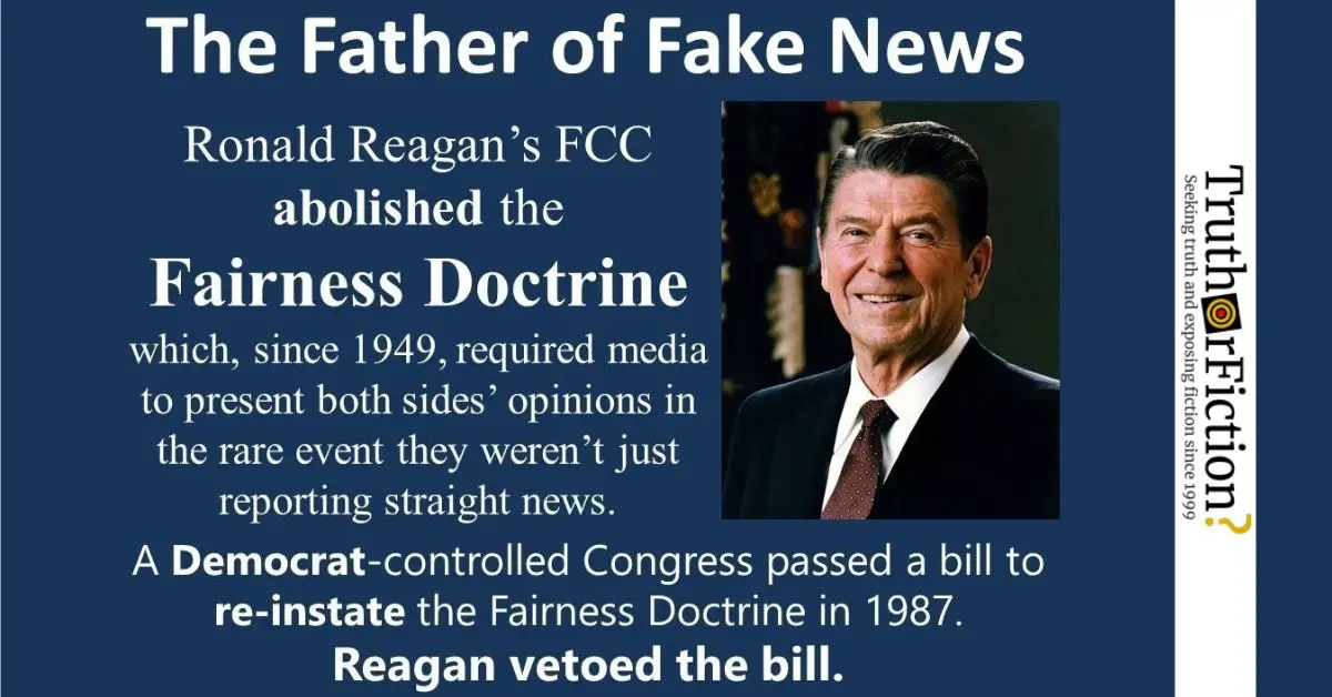 The Fairness Doctrine and Ronald Reagan
