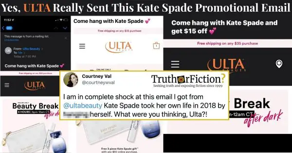 Ulta Kate Spade Email Controversy - Truth or Fiction?