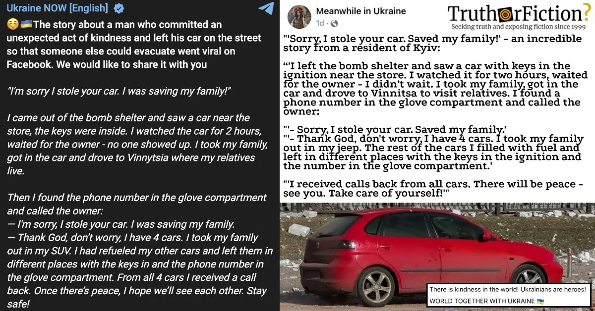 ‘Sorry I Stole Your Car … Drove to Vinnytsia’ Ukraine