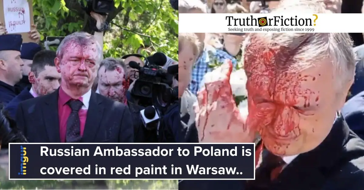 Russian Ambassador to Poland Covered in Red Paint?