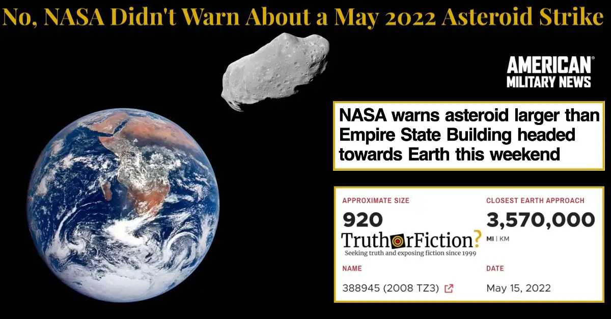 ‘NASA’ Warns Asteroid Headed Toward Earth?