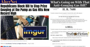 Did Republicans Block A Gas Price Gouging Bill? – Truth Or Fiction?