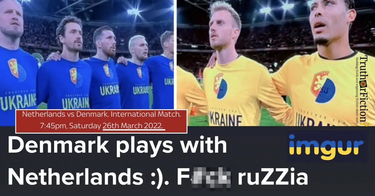 Denmark Versus Netherlands Football Match, Both Teams Wear Ukraine Jerseys