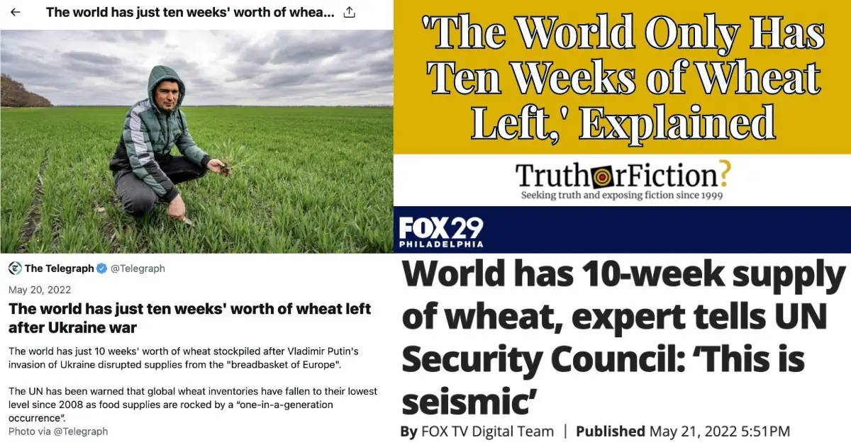 ’10 Weeks of Wheat’ in Global Reserves?
