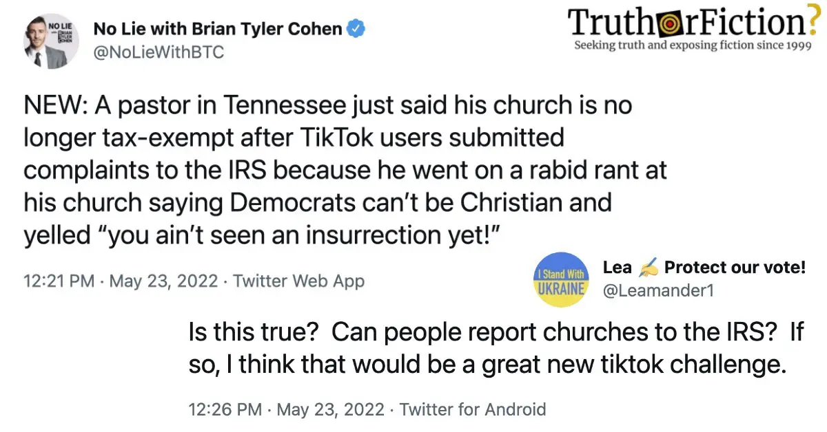 TikTok and Pastor Greg Locke IRS Controversy