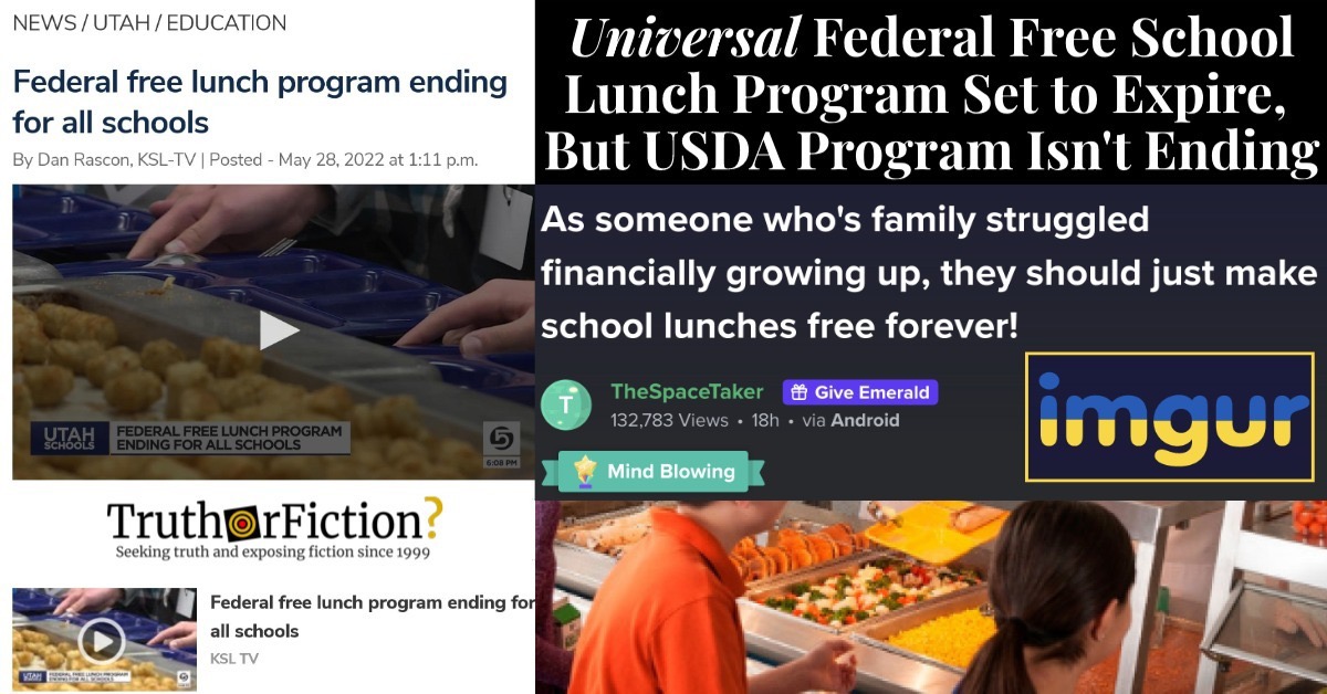 Universal Federal Free Lunch Program Ending