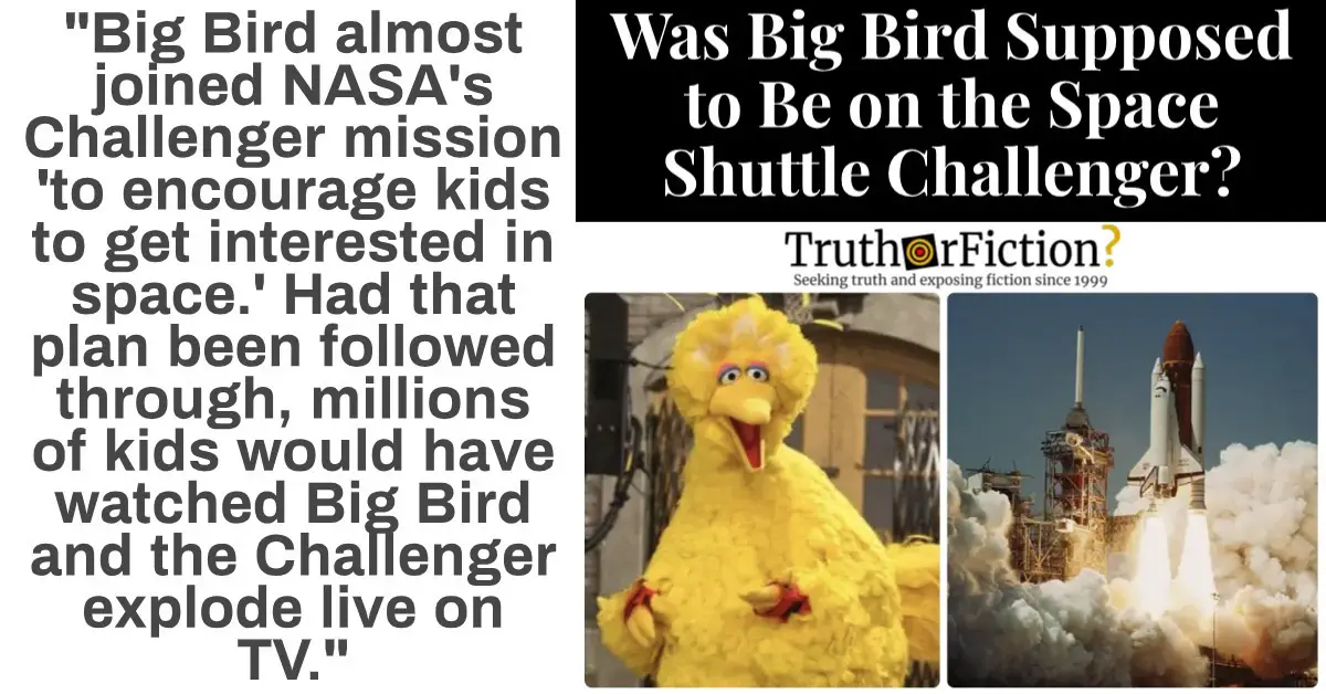 Was Big Bird Supposed to Be on the Challenger?