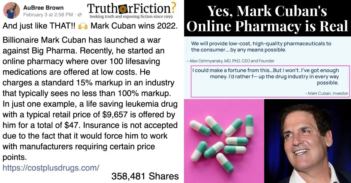 Did Mark Cuban Start an Online Pharmacy?