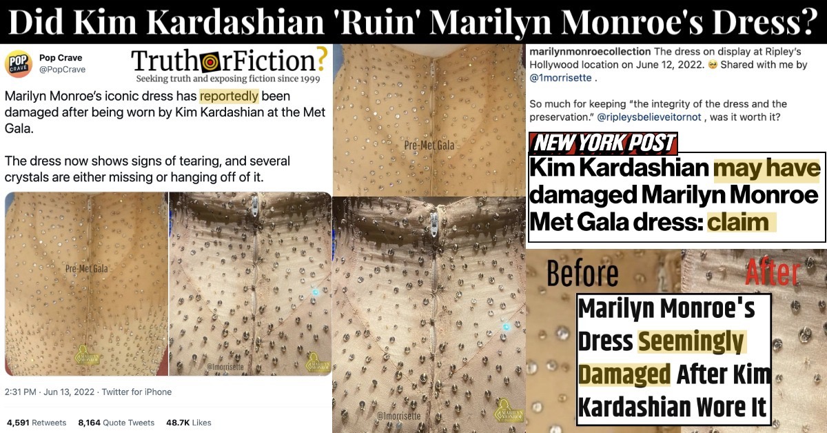 Did Kim Kardashian ‘Ruin’ Marilyn Monroe’s Dress?