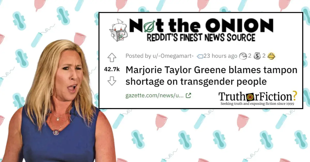 Rep. Marjorie Taylor Greene ‘Tampon Shortage’ Remarks