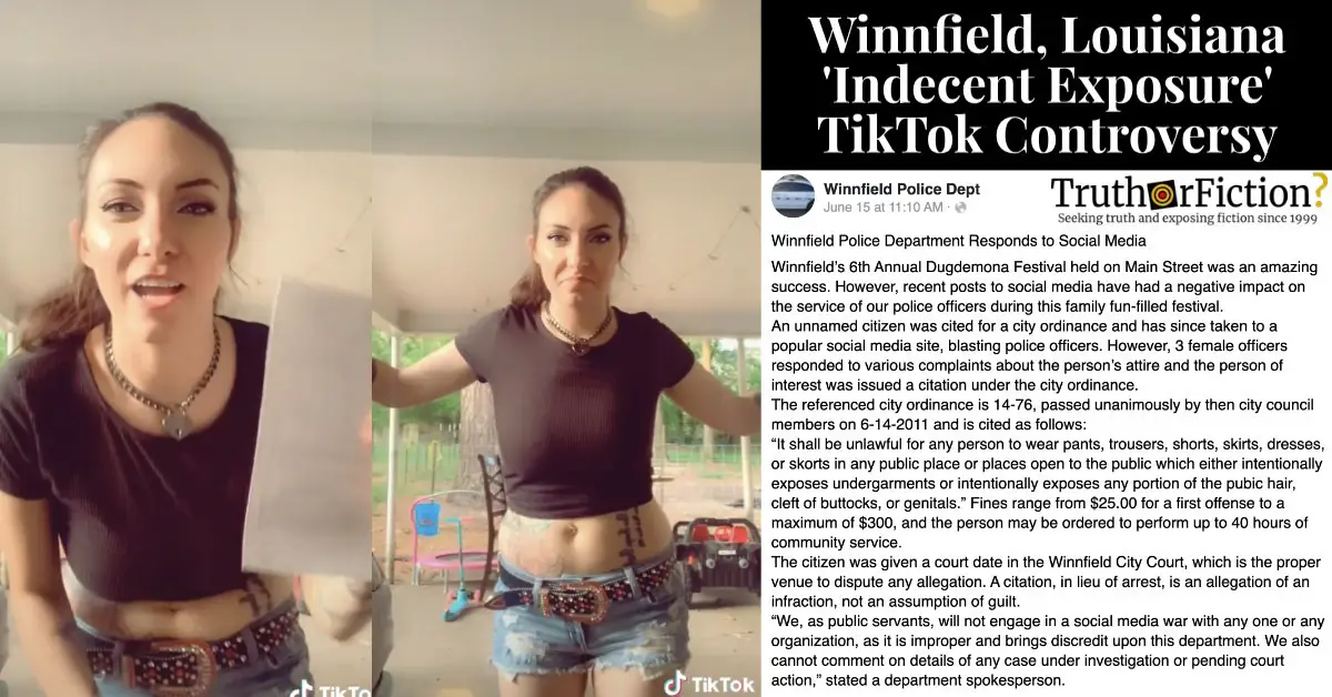 Winnfield, Louisiana ‘Indecent Exposure’ TikTok Controversy