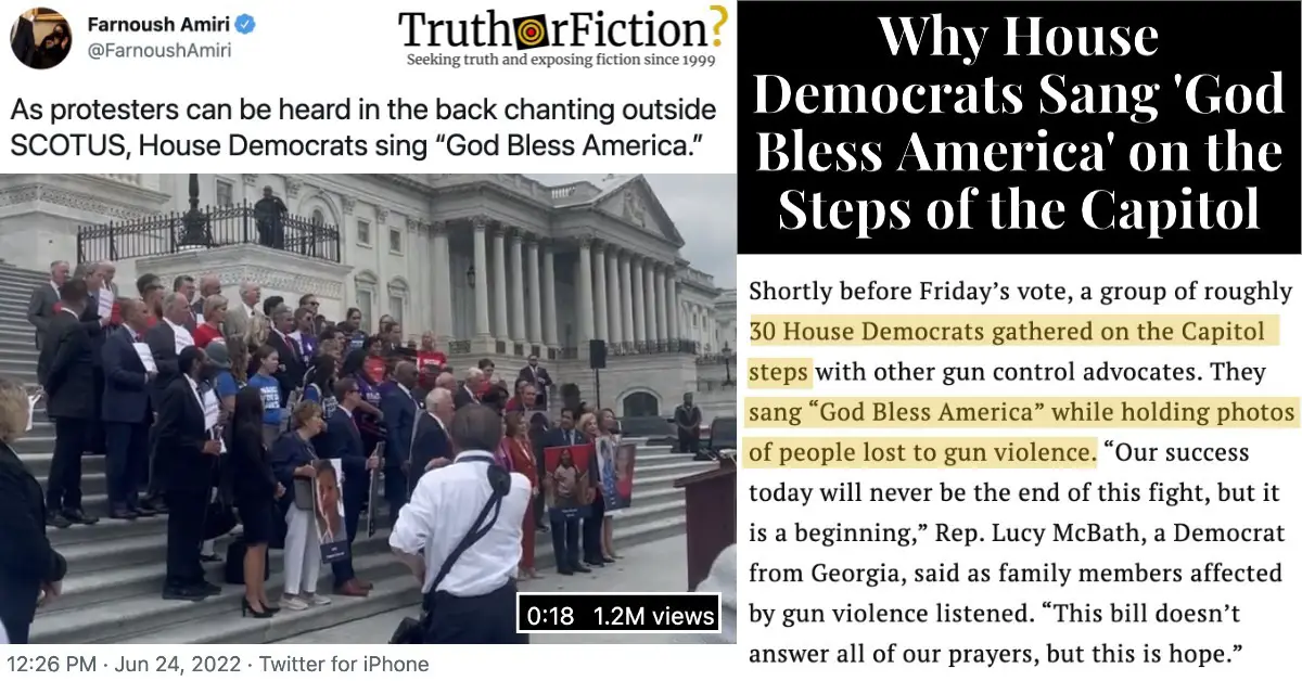 Democrats Singing ‘God Bless America’ on June 24 2022