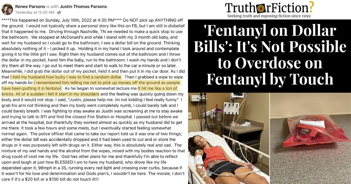 Fentanyl on Dollar Bills, and Facebook