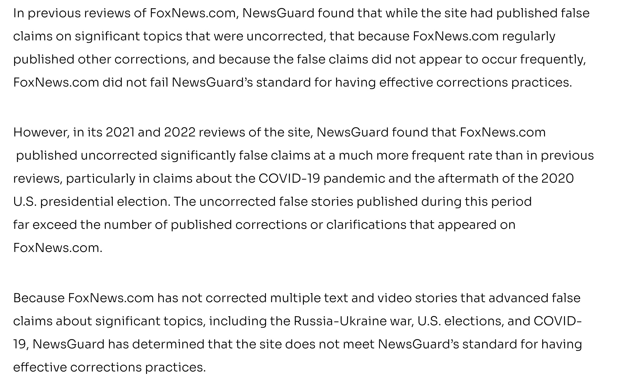 newsguard foxnews.com credibility