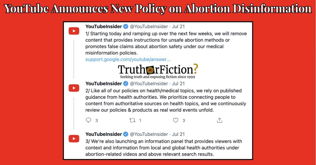 YouTube Targeting ‘Abortion Misinformation’ Post-Dobbs